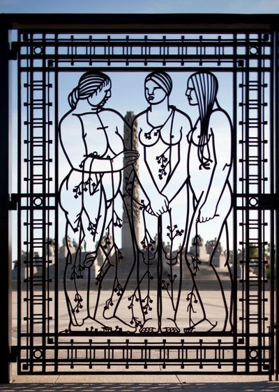 Entrance Gate to the Sculpture Park, three females by Gustav Vigeland